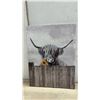 Image 3 : Set of Two Highland Cow Canvas Wall Art Prints on Wooden Stretcher Frames, 16 x 12"