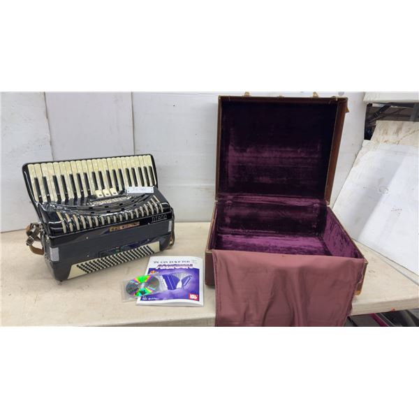 Titano Ken Piano Accordion with Hard Case and Instructional Book and More