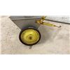 Image 3 : Walk-Behind Manual Drop Spreader with Galvanized Steel Hopper and Yellow Frame