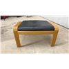 Image 7 : IKEA Poäng Bentwood Lounge Chair with Black Leather / Leather Style Cushion and Matching Ottoman