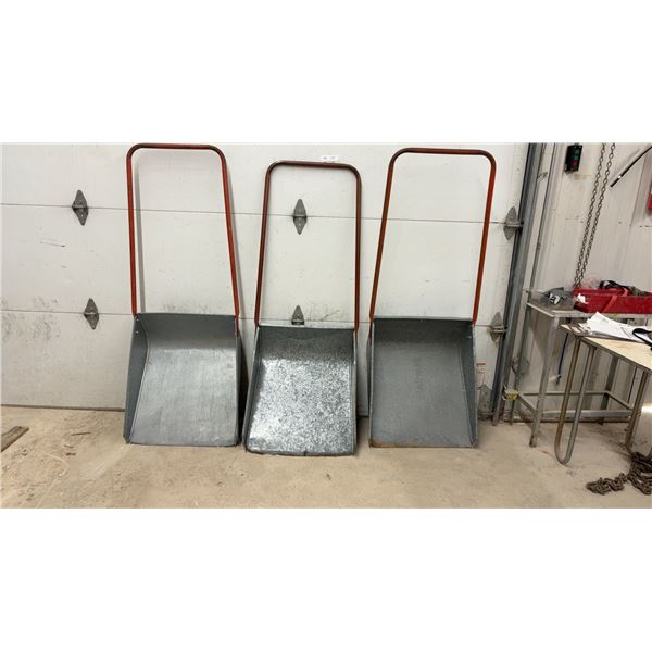 Lot of Three Stelcoat Galvanized Steel Snow Scoops