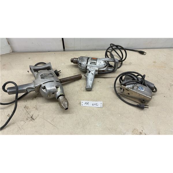 Home Utility 1/2" Electric Drill, Skil Model 342 Drill, and Mor-Power Sabre Saw