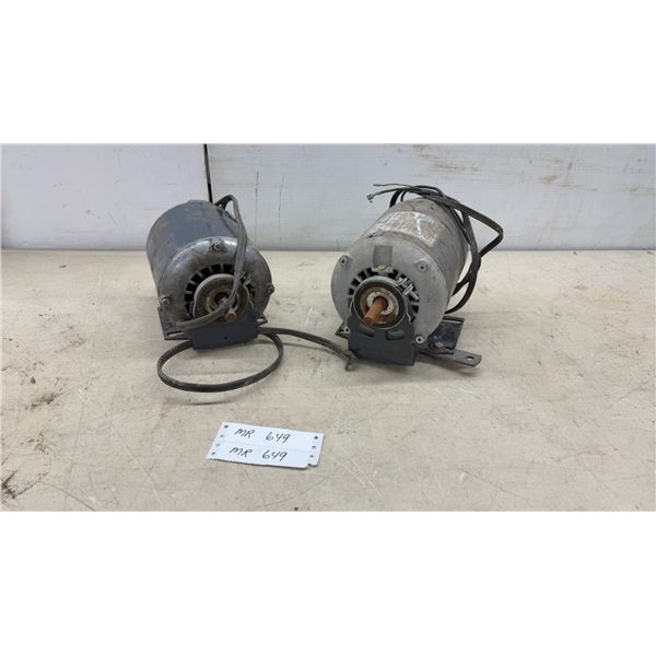 Lot of Two Emerson Electric Motors, 1/3 HP and 1/4 HP, 115V, 60Hz