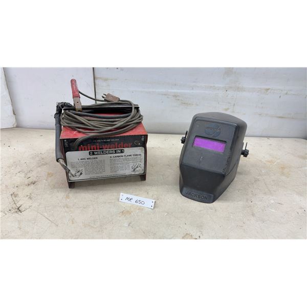 Mini-Welder 115-Volt 50-Amp 2-in-1 Arc Welder/Carbon Flame Torch and Jackson Welding Helmet
