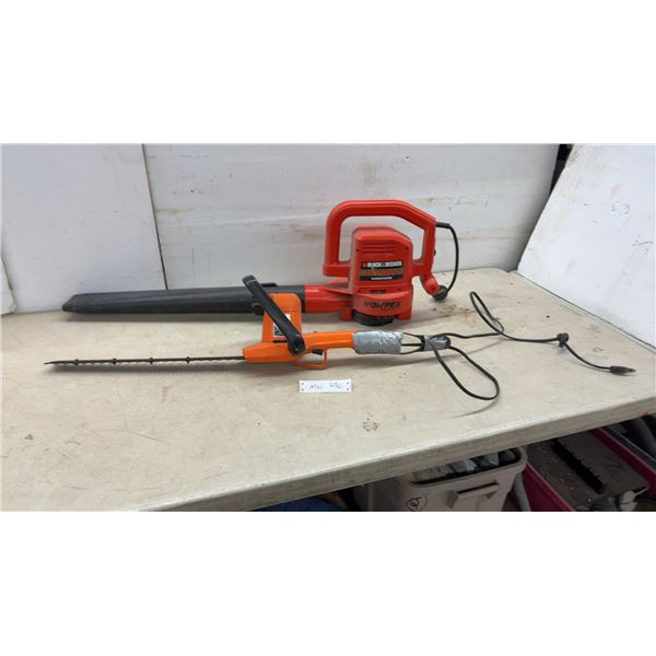 Black & Decker 8124-04 Type 6 Electric Hedge Trimmer and Vortex Electric Leaf Blower