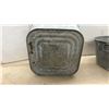 Image 5 : Galvanized Square Wash Tub, Round Wash Tub, and Wooden Bushel Basket