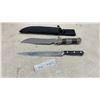 Image 1 : Ornate Fixed-Blade Bowie Knife with Sheath and Calphalon Classic Slicer Knife