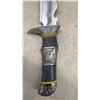 Image 6 : Ornate Fixed-Blade Bowie Knife with Sheath and Calphalon Classic Slicer Knife