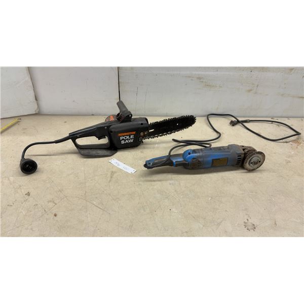 Remington Electric Pole Saw and Mastercraft 4 1/2" Angle Grinder