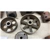 Image 4 : Vintage Industrial Cast Iron Pulleys, Wooden Journal Bearings, Drive Belts, and More