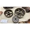 Image 8 : Vintage Industrial Cast Iron Pulleys, Wooden Journal Bearings, Drive Belts, and More