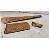 Image 1 : Hand-Tooled Western Leather Rifle Scabbard, "Melvin" Buttstock Cover, and Sunglasses with Case