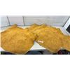 Image 1 : Two Pieces of Golden-Tan Buckskin Leather Deer Hides, Approximately 23 x 43" & 26 x 50"
