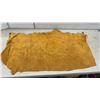 Image 4 : Two Pieces of Golden-Tan Buckskin Leather Deer Hides, Approximately 23 x 43" & 26 x 50"