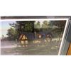 Image 4 : Kim Norlien "Cabin Fever" Oak Framed Print of Log Cabin by Lake, 19 x 25"