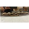 Image 3 : Vintage Beveled Bronze Wall Mirror with Gold-Tone Rococo Scrollwork Corner Accents, 33 x 51"