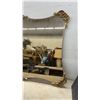 Image 5 : Vintage Beveled Bronze Wall Mirror with Gold-Tone Rococo Scrollwork Corner Accents, 33 x 51"