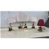 Image 1 : Set of Three Vintage 1950s Artmark Harlequin Masquerade Dancer Figural Lamps, 21 & 17" High & Brass