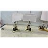 Image 8 : Set of Three Vintage 1950s Artmark Harlequin Masquerade Dancer Figural Lamps, 21 & 17" High & Brass