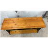 Image 3 : Two-Tone Knotty Pine Console Table with Heart Cutouts and Scalloped Apron, 24 x 14 x 44"