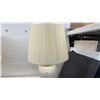 Image 5 : Pair of Vintage Iridescent Ceramic Floral Bouquet Table Lamps with Pleated Shades, 30" High