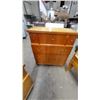 Image 5 : Mid-Century Modern Maple Dresser 33 x 50 x 17" with Mirror 32 x 42" and Matching Tall Chest