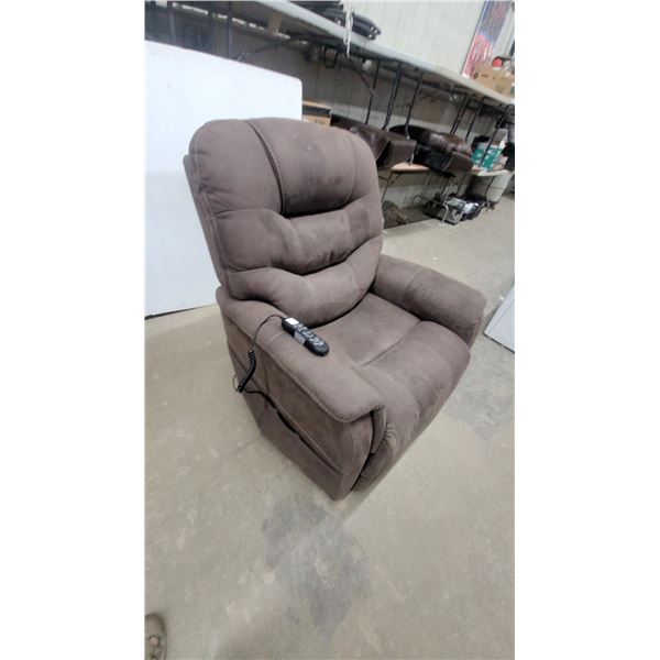 Brown Microfiber Power Lift Recliner Chair with Wired Remote Control