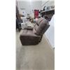 Image 3 : Brown Microfiber Power Lift Recliner Chair with Wired Remote Control