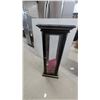 Image 1 : Black and Gold Pedestal Display Case with Glass Panels and Interior Light 43 x 16 x 16"