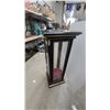 Image 2 : Black and Gold Pedestal Display Case with Glass Panels and Interior Light 43 x 16 x 16"