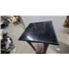 Image 3 : Black and Gold Pedestal Display Case with Glass Panels and Interior Light 43 x 16 x 16"