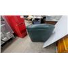 Image 7 : Dark Green Leather Overstuffed Armchair with Matching Ottoman Swivels