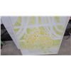 Image 4 : Framed Floral Still Life Painting of Yellow Daisies with Abstract Trellis Design 37 x 37"