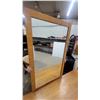 Image 4 : Mid-Century Modern Oak Dresser 26 x 16 x 72" with Mirror 40 x 24" and Nite Stand