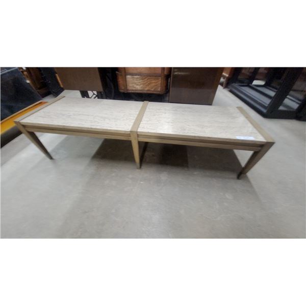 Laminate Console Table with Lower Shelf and Wood-Look Frame 13 x 57 x 17"