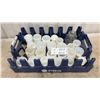 Image 1 : Lot of 23 Vintage Milk Glass Jars with a Clear Glass Jar in PBG Crate