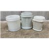 Image 3 : Lot of 23 Vintage Milk Glass Jars with a Clear Glass Jar in PBG Crate