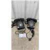 Image 1 : Pair of Northern Electric 500-Type Black Rotary Dial Desk Telephones, Late 1950s-1960s