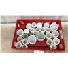 Image 2 : Collection of Vintage Milk Glass Jars Including Pond's, in Red Plastic Crate