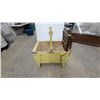 Image 1 : Antique Yellow-Painted Wooden Manual Swing Tub Washing Machine with Hand-Cranked Wringer