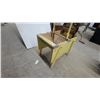 Image 2 : Antique Yellow-Painted Wooden Manual Swing Tub Washing Machine with Hand-Cranked Wringer