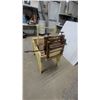 Image 3 : Antique Yellow-Painted Wooden Manual Swing Tub Washing Machine with Hand-Cranked Wringer