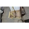 Image 4 : Antique Yellow-Painted Wooden Manual Swing Tub Washing Machine with Hand-Cranked Wringer