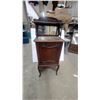 Image 1 : Antique Victorian Carved Mahogany Music Cabinet with Beveled Mirror Back 53 x 14 x 20"