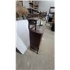 Image 2 : Antique Victorian Carved Mahogany Music Cabinet with Beveled Mirror Back 53 x 14 x 20"