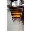Image 7 : Antique Victorian Carved Mahogany Music Cabinet with Beveled Mirror Back 53 x 14 x 20"