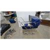 Image 1 : Vintage Silver Cross Coach-Built Pram, Navy Blue Bassinet, Chrome Chassis, Circa 1960s-1970s