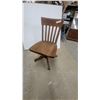 Image 1 : Antique Krug. Oak Spindle-Back Swivel Office Chair with Casters