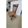 Image 2 : Antique Krug. Oak Spindle-Back Swivel Office Chair with Casters