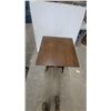 Image 2 : Antique Oak Parlor Table with Turned Legs, Glass Ball and Claw Feet, and Lower Shelf 30 x 30 x 24"